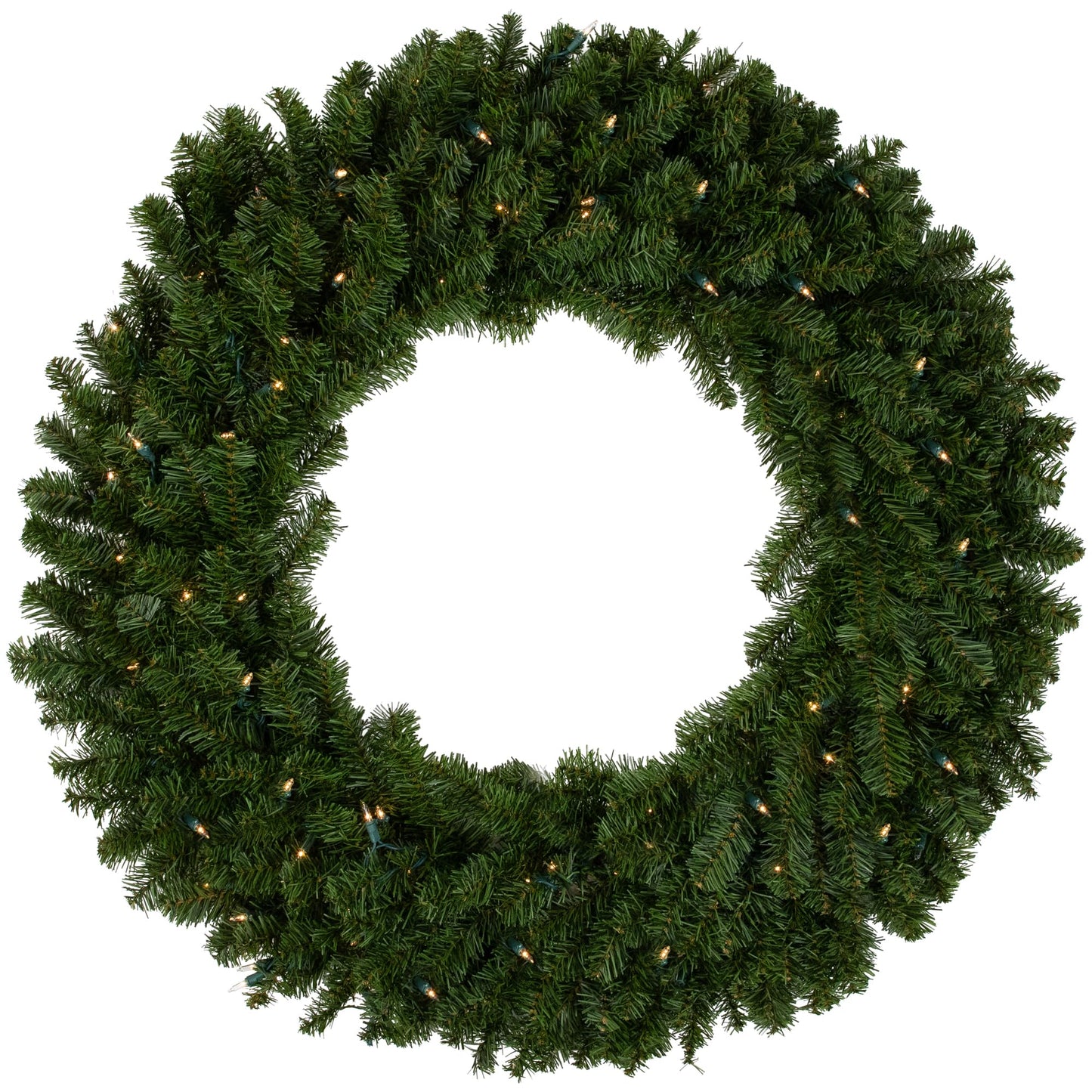 Northlight Pre-Lit Canadian Pine Artificial Christmas Wreath - 36" - Clear Lights