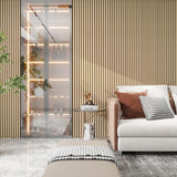 eazart Acoustic Wood Veneer Slat Wall Panels for Interior Wall and Ceilings Decor | Sound-Absorbing Felt Board | 3D Sound Proof Decorative Panels | 94.49” x 23.62” Each Box | 2 Pack | Natural Oak eazart