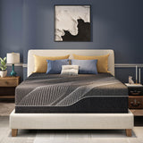 CH CHARME HOUSE Bamboo-Charcoal Queen Memory Foam Mattress 14 Inch, with Liquid Gel for Cooling Sleep and Pressure Relief, Bed in a Box, Made in USA CertiPUR-US Certified, 60'x80'x14', Black CH CHARME HOUSE