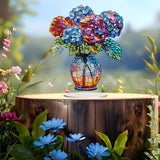 JJFox DIY Vase Tabletop Diamond Art Painting Kit，Special Shaped Rhinestone Desk Placement Ornament，Home Stand Up Gem Painting Craft Kit，Double Sided JJFox