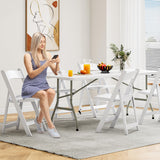 YITAHOME Heavy-Duty 6ft Folding Table with Handle, Portable Rectangle Folding Table for Easy Storage, Ideal for Outdoors Camping, Picnics, Parties & Indoor Events, White YITAHOME