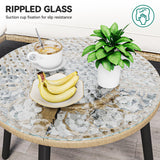 YITAHOME L-Shaped Patio Furniture Outdoor Loveseat Sectional Set for Backyard, Porch with Thick Cushions Detachable Lounger, Side Table (Light Brown+Beige) YITAHOME