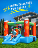 ACTION AIR Bounce House, Inflatable Bounce House with Air Blower, Bouncy Castle with Durable Sewn and Extra Thick, Family Backyard Jump House, Great Gift for Kids Action air