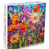 Bgraamiens Puzzle-Mosaic Art Flowers-1000 Pieces Mosaic Art Paper Puzzle for Adults, Stained Glass Art Puzzle with Flowers, Impossible Puzzle Color Challenge Flowers Puzzle for Adults Bgraamiens