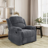 Relax-A-Lounger Drew 34.75" Manual Pull Handle Recliner, Modern Overstuffed, Pocket Coil Comfort, Soft Microfiber Fabric, Java Relax-A-Lounger