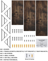 BAYKA Wall Shelves for Bedroom Decor, Floating Wall Shelves for Living Room Kitchen Storage, Wall Mounted Rustic Wood Floating Shelves for Kids Books, Small Shelf for Bathroom(Rustic Brown，Set of 3) BAYKA