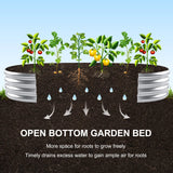 Land Guard Galvanized Raised Garden Beds Outdoor with 2 Magnetic Solar-Powered Lights(Grey), Metal Planter Raised Beds, 4×2×1Ft Metal Raised Garden Beds for Gardening, Vegetables, Flowers Land Guard