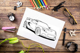 Sports Cars Coloring Book: A Collection of 45 Cool Supercars | Relaxation Coloring Pages for Kids, Adults, Boys, and Car Lovers WoodArtSupply