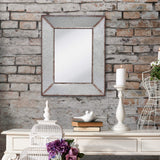 Stonebriar Rustic 28" x 22" Rectangle Galvanized Metal Frame Wall Mirror with Attached Hangers, Decorative Farmhouse Decor for The Living Room, Bedroom, Bathroom, Hallway, and Entryway Stonebriar