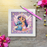 USACRAFT Cute Diamond Painting Kits, Mosaic Kit, Large 7x7 Natural Wooden Frame, Pre-Mounted Canvas, Sparkling Crystal Gems, Pen, Arts & Crafts Tray, Gum. Famous Characters, St.Girl USACRAFT