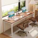 LITTLE TREE 78.7-Inch Ultra Long Double Desk, Writing Gaming Work Computer Two-Person Desk for Home Office, Walnut + White LITTLE TREE