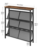 CHOEZON Shoe Rack, 4-Tier Slanted Shoe Storage Shelf, Narrow Shoe Rack for Entryway, Shoe Organizer with Adjustable Feet, Slim Shoe Shelf with Wooden Top and Metal Frame Rustic Brown and Black TXJ75BF CHOEZON