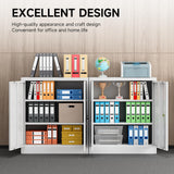 Metal Garage Storage Cabinet with Doors and Shelves，36" Metal Cabinet with Lock,Metal Storage Cabinet for Office,Home,Garage,Gym,School and Tool Rooms-White(Required-Assembly) Kooyon