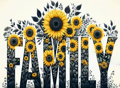 5D Diamond Painting Kits for Adults, Family Sunflower Diamond Art Kits for Adults Beginner, DIY Full Drill Diamond Dot Gem Painting for Home Wall Decor 12x16inch