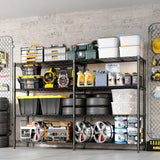 PeacefulHues 4 Tier Storage Shelving Unit Metal Shelves 70.8" W Wire Shelving, 59" H L-Shaped Pantry Shelves Kitchen Storage Shelves for Home Commercial Garage Heavy Duty, 70.8" W x 59.4" H x 15.7" D PeacefulHues