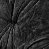 mDesign Urban Papasan Folding Moon Chair - Large Saucer UFO Chair with Collapsible Metal Frame - Fuzzy Foldable Dish Seat for Home Office, Living Room, Dorm Room, and Bedroom - Black mDesign