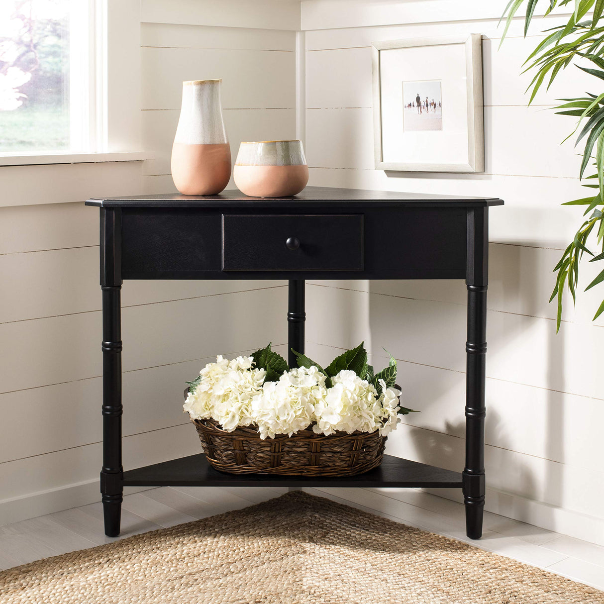 Safavieh American Homes Collection Gomez Distressed Black Corner Table Safavieh
