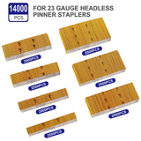 HAMWOO 14000 pcs 23 Gauge Pin Nails, Headless Pinner Nails, 7 Sizes Assorted 3/8 Inch to 1-3/8 Inch for Molding Cabinetry Building,photo frame,handicrafts Assembly HW HAMWOO