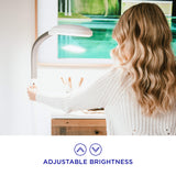 Verilux SmartLight Full Spectrum LED Modern Floor Lamp with Adjustable Brightness, Flexible Gooseneck and Easy Controls - Reduces Eye Strain and Fatigue - Ideal for Reading, Artists, Craft (White) Verilux