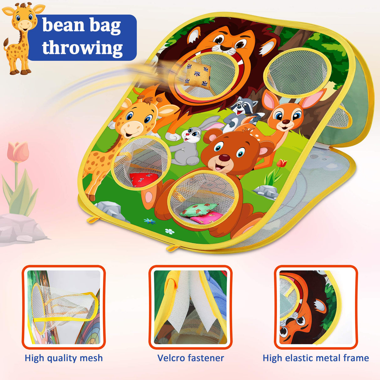 Animal Bean Bag Toss Game Toy Outdoor Toss Game, Family Party Party Supplies for Kids, Gift for Boys Birthday or Christmas for Toddlers Ages 3 4 5 6 Year Old Toyk