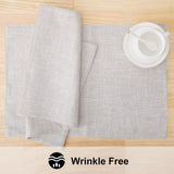 homing Cotton Linen Placemats Set of 6, Cloth Washable Farmhouse Dining Table Mats for Indoors & Outdoors, Easy to Clean, Neutral Beige, 13 x 19 Inch homing