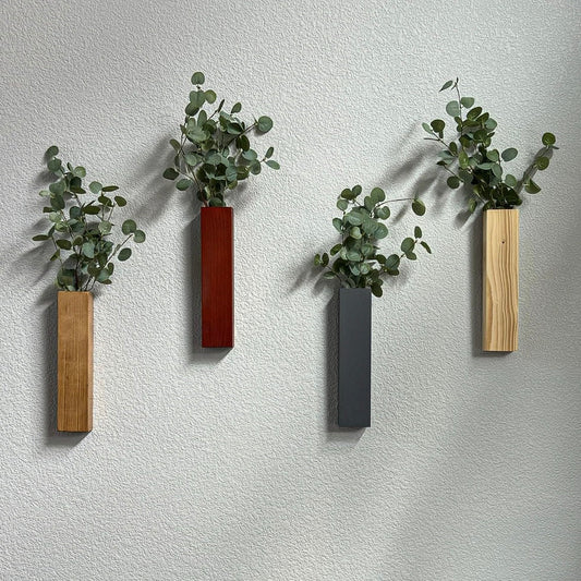 Veichin Wall Planters for Indoor Plants, Wood Wall Decor for Bathroom, Bedroom Living Room, Modern Farmhouse Wooden Pocket Wall Vases for Dried Flowers and Faux Greenery Plants… (mix color) - WoodArtSupply