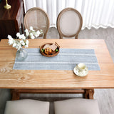Farmhouse Rustic Table Runner Braided Stripe Table Runners Embroidered Table Decorations for Kitchen Living Room Dining Holiday and Party Grey 13x36 Inch NEWISHER