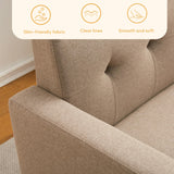 HUIMO 60'' Loveseat Sofa, Love Seat Couches for Living Room, Small Sofa with Solid Wood Frame, Button Tufted Sofa Couch for Bedroom, Office, Apartment (Brown) HUIMO