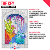 Stuff2Color Giant Coloring Poster 5 Pack - Big 32.5 x 22 Inch Line Art Coloring Posters - Great for Family Time, Kids, Classrooms, Care Facilities, Arts and Crafts Projects, and Group Activities Stuff2Color