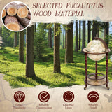 LDAILY Globe Bar, 17.5’’ Wood Antique Wine Bar Stand with Wheels, Bottom Shelf & Old World Map, 16 Century Italian Replica Globe Bar Liquor Cabinet, Large Capacity Bar Cart for Home, Restaurant, Party LDAILY