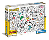 Clementoni - 39804 - Impossible Puzzle Peanuts - Jigsaw Puzzle 1000 Pieces, Jigsaw Puzzle for Adults, Comic Puzzle, Difficult - Made in Italy Clementoni