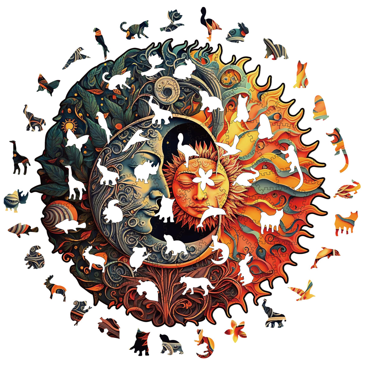 Wooden Puzzles for Adults, 200 Pieces Wood Puzzles, Irregular Animal Shaped Unique Wooden Jigsaw Puzzles, Creative Ghristmas Gift for Teenagers and Adults WHJSG