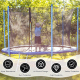 Trampoline Net Replacement Trampoline Safety Round Frame Enclosure Weather Resistant Breathable Net with Double Headed Zippers(6 Straight Poles,16 FT) Jexine