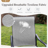 Sophia & William Outdoor Dining Set Patio Dining Set for 4 Outdoor Table and Chairs 5 Pieces with Swivel Patio Chairs 37"x 37" Metal Table for Garden Pool All Weather Grey Sophia & William