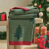 Amélie Home Christmas Throw Blanket for Couch, Reversible Pattern Christmas Tree Themed, Chenille Knit Xams Soft Cozy for Bed Home Decor Gift for Family, 50" x 60", Christmas Tree Amélie Home