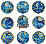 8 PCS Moon Diamond Art Coasters Kits, Diamond Painting Coasters with Holder Set of 8, DIY Drink Coasters Art Crafts Supplies for Adults Cup Mat for Home Decor House Warming Gifts Non-Slip 3.9inch Yanfairy