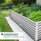 Land Guard 8×4×2 ft Galvanized Raised Garden Bed Kit, Galvanized Planter Raised Garden Boxes Outdoor, Large Metal Raised Garden Beds for Vegetables. Land Guard