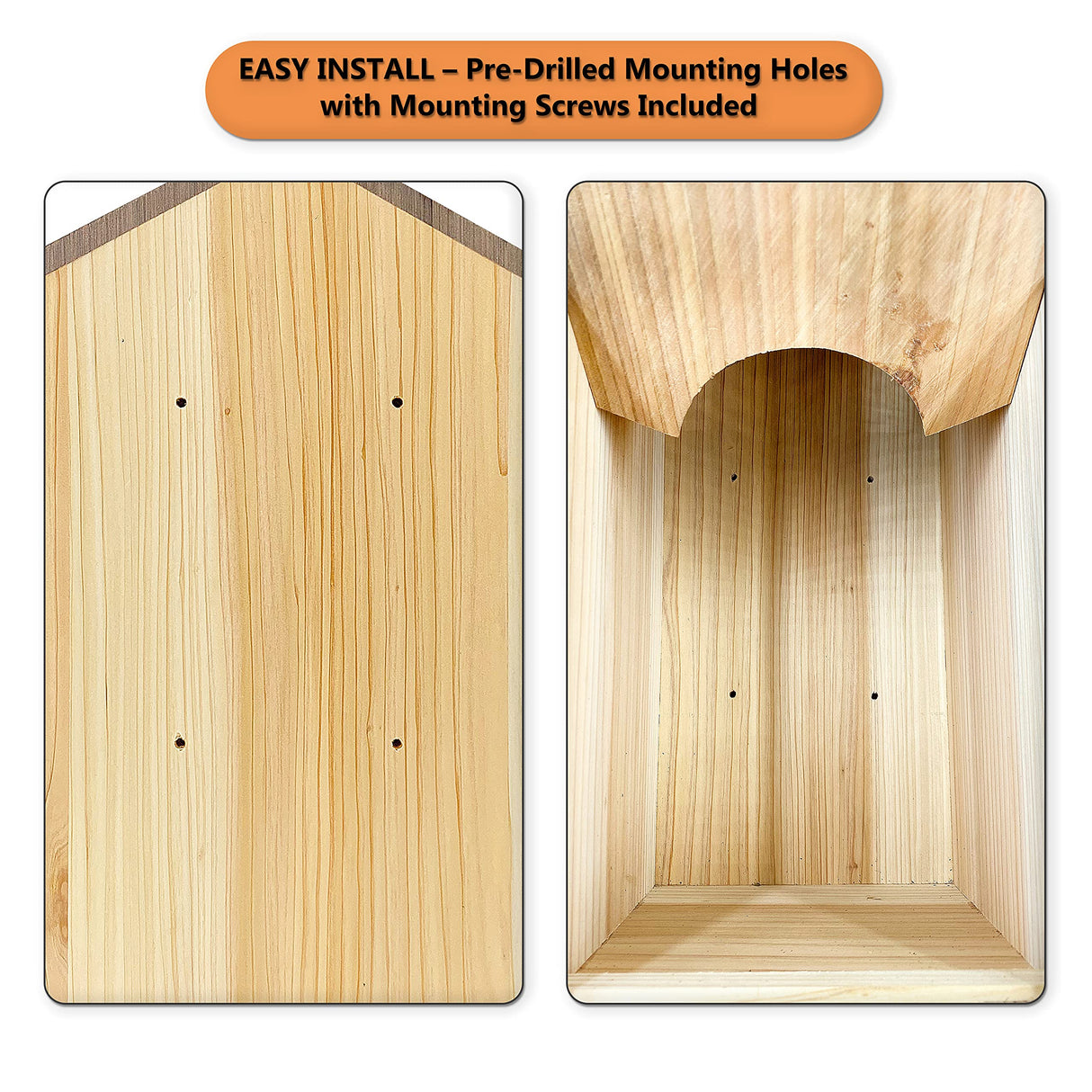 Outer Trails Japanese Cedar Wooden Owl Houses, Bark Front Outer Trails