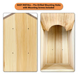 Outer Trails Japanese Cedar Wooden Owl Houses, Bark Front Outer Trails