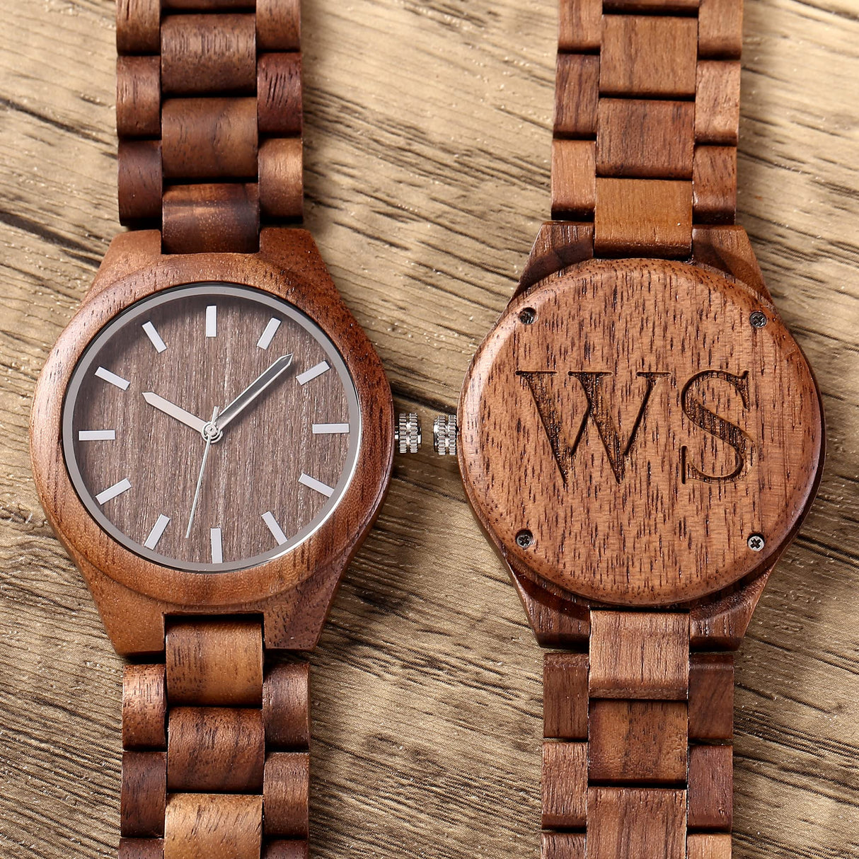 Personalized Walnut Wood Wooden Watch, Groomsmen Gift, Gift for Father, Mens Watch, Watch for Hushand WoodArtSupply