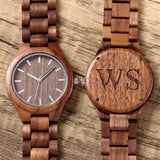 Personalized Walnut Wood Wooden Watch, Groomsmen Gift, Gift for Father, Mens Watch, Watch for Hushand WoodArtSupply
