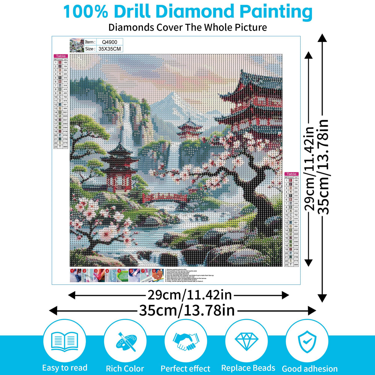 Apostle Plum Blossom Diamond Art Kits for Adults, 5D Diamond Painting Kits for Beginners, DIY Full Drill Round Rhinestone Gem Art Crafts Paintings for Home Wall Decor Gifts 13.8x13.8 inch Apostle