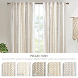 INK+IVY Boho Curtains for Bedroom & Living Room, 100% Cotton Tufted Chenille Stripe Modern Farmhouse Curtains, Light Filtering Drapes, 50" x 95", Ivory INK+IVY