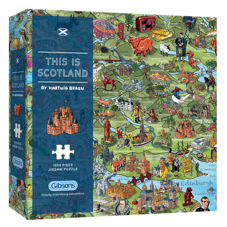 This is Scotland 1000 Piece Jigsaw Puzzle | Map Jigsaw Puzzle | Sustainable Puzzle for Adults | Premium 100% Recycled Board | Great Gift for Adults | Gibsons Games Gibsons