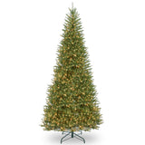 National Tree Company Pre-Lit Artificial Slim Christmas Tree, Green, Dunhill Fir, White Lights, Includes Stand, 12 Feet National Tree Company