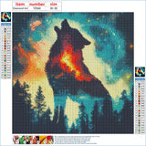 DPHERO DIY Wolf Diamond Painting Kits for Beginners Adults,5D Starry Sky Diamond Art Kits,Round Full Drill Forest Diamond Painting Art,DIY Painting by Numbers Diamond Art Painting 12x12 inch DPHERO
