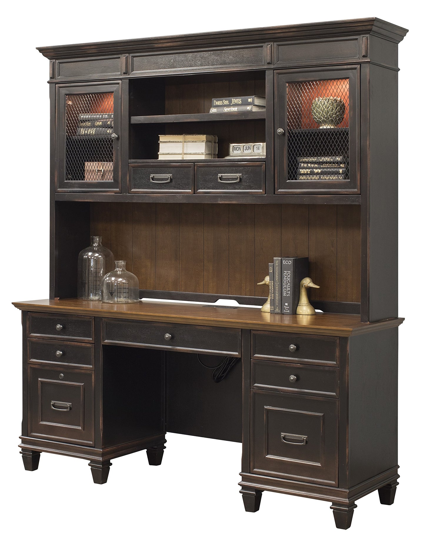 Martin Furniture Hartford Hutch, Brown - Fully Assembled - WoodArtSupply