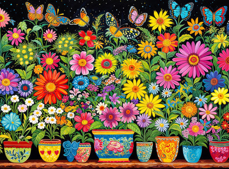 Cross & Glory - Floral Fantasia: A Butterfly's Haven - 1000 Piece Jigsaw Puzzle for Adults | Glare-Free | Colorful Garden and Butterfly Scene | Flower Puzzle Cross & Glory