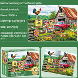 300 Pieces Puzzle for Adults | Country Life Puzzle | Recycled Cardboard Large Piece Jigsaw Puzzles 300 Pieces | Challenging Game Home Decor Birthday Party Gift Toy for Adults Kids Seniors 20.5*15 inch Maiqufa