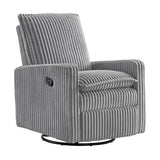 Oxford Baby Uptown Upholstered Swivel Glider and Recliner Nursery Chair - Corduroy, Ash Gray Oxford Baby